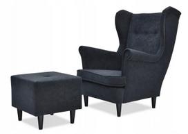 ARI fotelis su atramomis kojoms, "Scandinavian Family Furniture", juodas veliūras