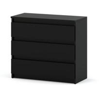 Komoda 3 Stalčiai 80 Cm Juoda