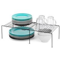 Metalinė virtuvės lentyna juoda, ištraukiama 34,5-48 cm
