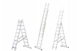 Daugiafunkcinės aliuminio kopėčios, Drabest HOME 3x9, 150 kg