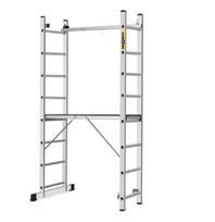 Aliuminio kopėčios - pastoliai DRABEST, 2x8 pakopos, platforma 46x150 cm (AL-DR-RU-2X8-PRO-2K+H)