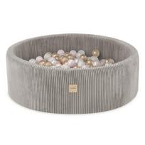 Aksominis Kamuoliukų Baseinas PLUSH NEST, Smėlio spalvos (90x30 cm) + 200 Kamuoliukų