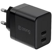 Crong Mains charger 2xUSB-C 35W PD 3.0 z PPS black CRG-GNCC35-BLK