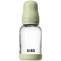 BIBS Baby Glass Bottle Silicone buteliukas nuo pilvo dieglių su silikoniniu laikikliu Sage 120 ml
