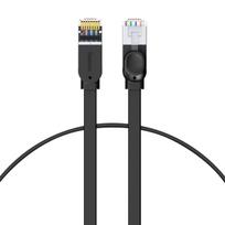 Rj45 Plokščias Didelės Spartos Ethernet Cat6 Tinklo Kabelis 1 M - Juodas