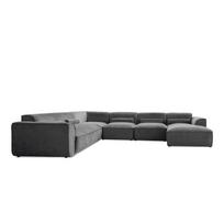 Kampinė sofa pilkos spalvos (su kairiuoju kampu/„U“ formos) Flex Felix – Miuform