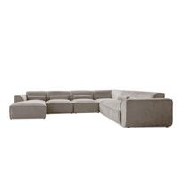 Kampinė sofa smėlio spalvos (su dešiniuoju kampu/„U“ formos) Flex Felix – Miuform