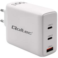 Įkroviklis tinklo 100 W gan 5-20 V 15-5 A 2 x usb-c pd 1 usb qc 3.0 baltas Qoltec