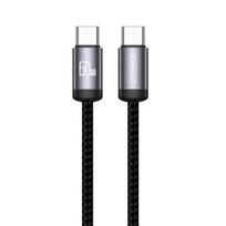 Jellico B27 austinis medvilninis universalus USB-C į USB-C duomenų ir greito įkrovimo laidas 60W, 1m, juodas