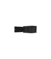 Lanberg | Rack cabinet 19" wall-mount 6U/600x450 for self-assembly with metal door (flat pack) | WF01-6406-00B | Black