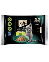 SHEBA Kitten 4x85g drėgno ėdalo su lašiša ir vištiena kačiukams