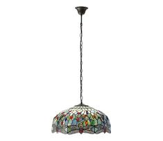 Endon 66148 - Tiffany DRAGONFLY liustra ant grandinės, 3xE27/60W/230V, skersmuo 50 cm