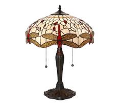 Endon 64085 - Stalo lempa Tiffany DRAGONFLY 2xE27/60W/230V skersmuo 41 cm