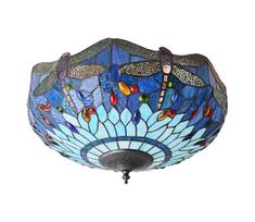 Endon 70722 - Lubinis šviestuvas Tiffany DRAGONFLY 2xE27/60W/230V, skersmuo 41 cm