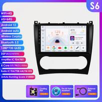Hizpo 9 colių Carplay 4G 2Din Android 13 automobilių radijas, skirtas Mercedes Benz CLC W203 C-Class C180 C200 CLK200 CLK W209 Intelektualus ekranas vaizdo grotuvas GPS DSP S6 8Core 6G 64G AI