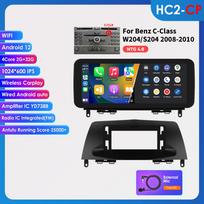 Hizpo 10.25  Automobilinis multimedijos grotuvas GPS navigacija 4G Carplay Išmanusis ekranas Android Auto Mercedes Benz C-Class W204/S204 2008-2010 NTG 4.0 HC2 2G 32G