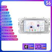 Ossuret Android Išmanusis FM Automobilio Radijas Ford Focus 2007 Mondeo S-max C MAX Kuga Galaxy Fiesta Transit Fusion Connect Autoradio Multimedia Carplay S S6 8Core 6G 64G