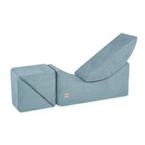 PLUSH NEST Modulinis Vaikiškas Šezlongas Gultas, Mėlynas Kordurojus