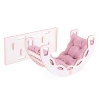 Medinė Daugiafunkcinė 4in1 Supynė PLUSH NEST (Čiuožykla, Kopimo Siena, Lopšys)