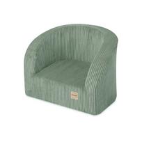 Premium Pliušinis Vaikų Fotelis Lizdasiš Minkšto Žalio Veliūro (Velvetas)