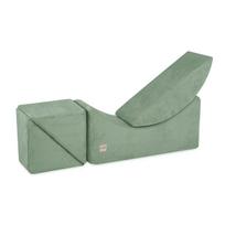 Modulinis PLUSH NEST vaikų gultas-šezlongas „Pliušinis Lizdas“, žalias velvetas