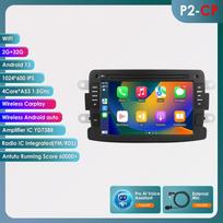 Hizpo Išmanusis RDS 7862 2din Android Automobilinis Radijas Dacia Logan Dokker Duster Sandero Lodgy Renault Captur Symbor Duster Lada Xray 2 Multimedia GPS P2CP 4Core 2G 32G AI