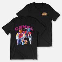 Retro automobilio Camel cigarečių marškinėliai Vintažiniai medvilniniai viršutiniai drabužiai T-shirt Trumpomis rankovėmis Laisvalaikio gatvės apranga Per dydį Moterims Vyrams Drabužiai Motosportas S