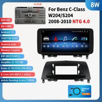 Hizpo 10.25  Automobilinis multimedijos grotuvas GPS navigacija 4G Carplay Išmanusis ekranas Android Auto Mercedes Benz C-Class W204/S204 2008-2010 NTG 4.0 8W 8G 128G