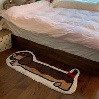 Mielos šuns formos miegamojo naktinio staliuko kilimėlis svetainės kilimas purus ir minkštas grindų kilimėlis neslystantis kilimėlis durų kilimėlis namų dekoracija 40X120CM (1.3X3.9FT