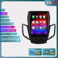 9,7 colių QLED ekranas 2 din Android automobilio radijo daugialypės terpės vaizdo grotuvas, skirtas Ford Fiesta 2009–2017 GPS Navi Carplay Auto 4G LTE RDS AI išmanusis ekranas P2CP 4Core 2G 32G AI