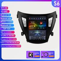 Hizpo Carplay 4G 9.7 Tesla Style Screen 2Din Android 13 Car Radio for Hyundai Elantra Avante I35 2011-2013  Multimedia Video GPS Intelligent Screen S6 8Core 6G 64G
