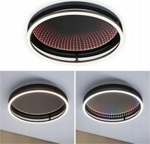 Lubinis šviestuvas Paulmann Plafoniera SPACEGLOW ONE LED 3D DIM RGB rainbow 38W 3900lm 3000-6500K pultas 230V Black matt / metalas | PL71056 | 4000870710562