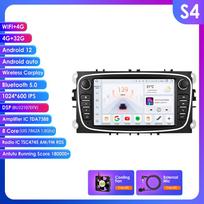 Ossuret 2Din Car Android Multimedia for Ford Focus C S MAX 2008 Mondeo Galaxy Transit connect 2010 Player Touch Screen Intelligent Auto Radio Stereo B S4 8Core 4G 32G