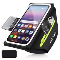 HAISSKY bėgimo rankovės dėklas, tinkamas iPhone 17/16 Pro Max/Plus ir kitiems modeliams, telefono laikiklis ant rankos juoda