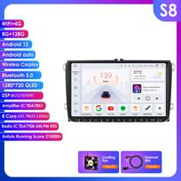 Ossuret Carplay 4G 9 colių 2Din Android 13 Automobilio multimedijos grotuvas Volkswagen Skoda Octavia Golf 5 6 Touran Passat Polo Jetta Išmanusis Autoradio S8 8Core 8G 128G