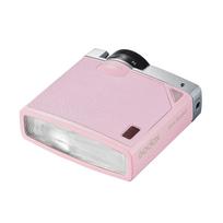 „Godox Lux Junior“ retro fotoaparato blykstė GN12 6000K spalvota temperatūra automatinis ir rankinis režimai 1/1–1/64 blykstė rožinė