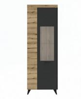 Vitrina Intermeble Siena 1D, ruda/tamsiai pilka