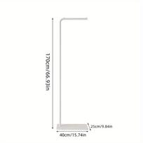 Metalinis drabužių stovas miegamajam,  L formos - baltas laikiklis ir baltas pagrindas (aukštis 170 cm)