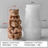 3D Stacking Bears Aroma Candle Silicone Mold DIY Love Bear Gypsum Resin Molds Handmade Soap Candle Making Supplies
