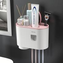 Automatinis dantų pastos dozatorius ir šepetėlių laikiklis, Rožinė