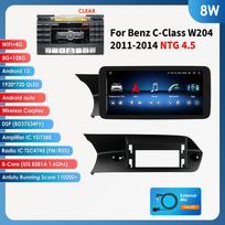 Ossuret 10.25  Carplay Android 13 Automobilio radijas Bluetooth Mercedes Benz W204/S204 C-klasei NTG 4.0 4.5 2008-2014 automobilio išmaniosios sistemos multimedija 8W 8G 128G