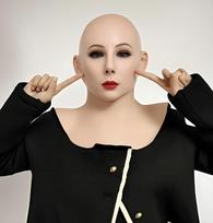 Graži moteriška latekso kaukė, kostiumo kaukė Adult size smėlis