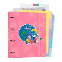 A4 segtuvas - Disney - Stitch - 4 žiedai - Elastingas - 100 A4 lapų