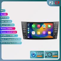 Ossuret 8  Mercedes Benz E-klasei W211 E200 E220 E300 E350 E240 E270 E280 W219 su automobilio radijo palaikymu, belaidžiu išmaniuoju DVR, Carplay, Android Auto P2CP 4Core 2G 32G AI