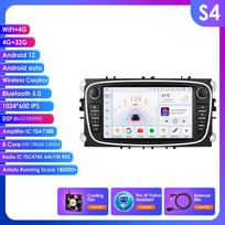 Ossuret Android Išmanusis FM Automobilio Radijas Ford Focus 2007 Mondeo S-max C MAX Kuga Galaxy Fiesta Transit Fusion Connect Autoradio Multimedia Carplay B S4 8Core 4G 32G AI