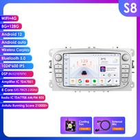 Ossuret Android Išmanusis FM Automobilio Radijas Ford Focus 2007 Mondeo S-max C MAX Kuga Galaxy Fiesta Transit Fusion Connect Autoradio Multimedia Carplay S S8 8Core 8G 128G