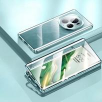 Magnetinis dėklas Huawei Honor Magic 8/ 7/ 6/ 5/ 4 Pro su Metaliniu Rėmeliu, Dvipusis Grūdintas Stiklas, Pilna Ekrano Apsauga, Bamperiai Telefonui Honor Magic 8 Pro mėlyna