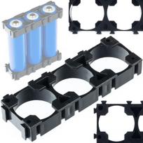 Akumuliatorių laikiklis 1x3 – Modulinis sujungimas, Plastikas, 3x 18650 išdėstymas