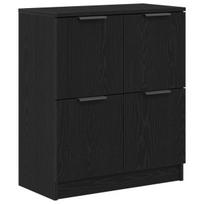 Juodas ąžuolo lado - 60 x 30 x 70 cm - Pagamintas iš inžinerinės medienos
