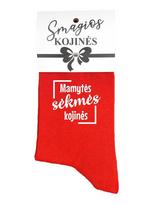 Kojinės moterims Mamytės sėkmės kojinės, raudonos, 39-41